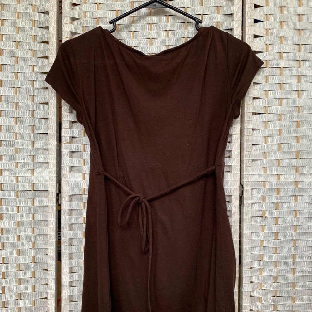 Motherhood Maternity Brown Empire Waist Scoop Neck Top